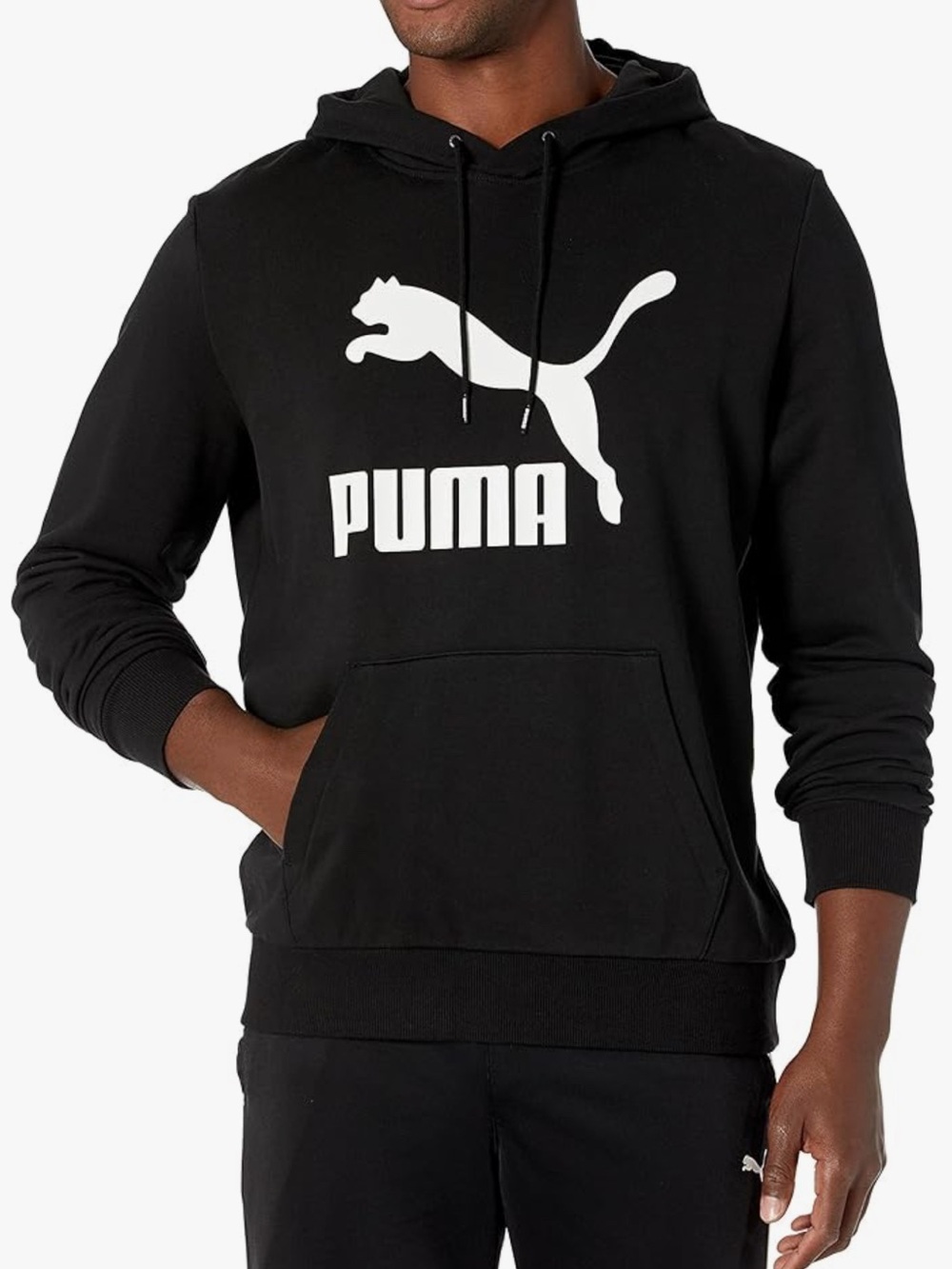 PUMA Mens Classics Logo Hoodie Athletic Outerwear Casual - Black XXL